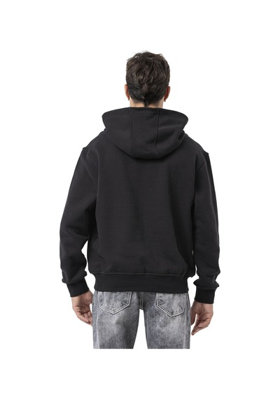 Cipo & Baxx Erkek Kapüşonlu Sweatshirt Siyah Regular Fit Cl601