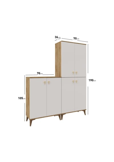 Simple Sp6190 Çok Amaçlı Dolap 6 Kapaklı Mutfak Dolabı Balkon Dolabı Kiler Banyo Dolabı Ayakkabılık Ekru Ceviz