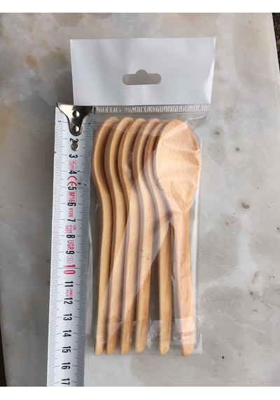 Bambu Çay Kaşığı 12 CM 6 Adet 1 Paket 6'lı