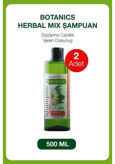 Farması Botanıcs Herbal Mıx Şampuan 500 Ml X 2 Adet Tüm Saç Tipleri