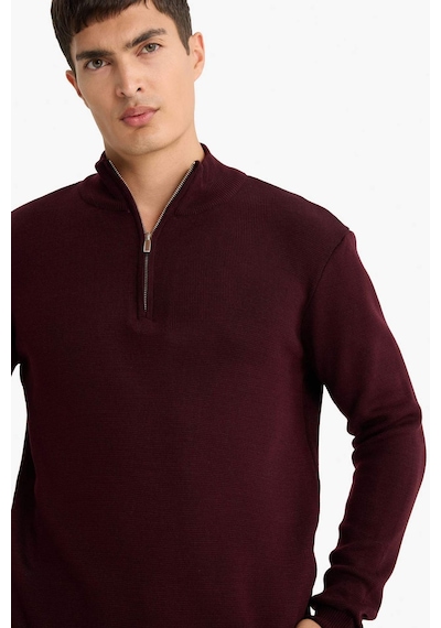 Defacto Standart Fit Normal Kesim Dik Yaka Yarım Fermuarlı Basic Düz Triko Kazak A5184AX24AU Bordo Defacto Standart Fit Normal Kesim Dik Yaka Yarım Fermuarlı Basic Düz Triko Kazak A5184AX24AU Bordo