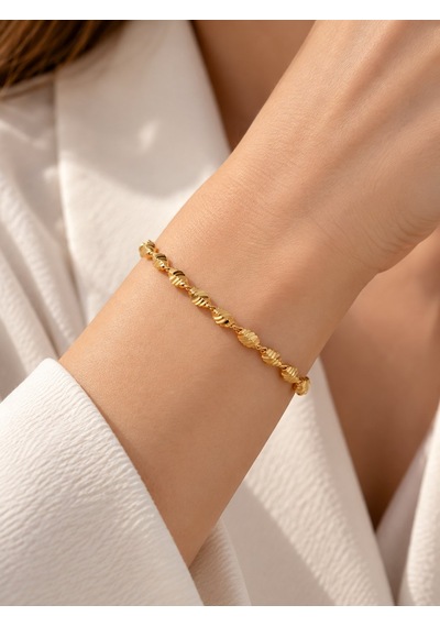 Cm Gold Renk Burgu Yılan Zincir Model Kadın Bileklik Çok Renkli