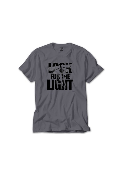 The Last of Us Look for The Light Text Gri Tişört