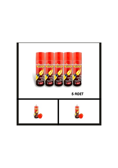 Uyguna-yakala 270 Ml. 5 Adet Remington Çakmak Gazı Tüpü-ykt.190 Çok Renkli