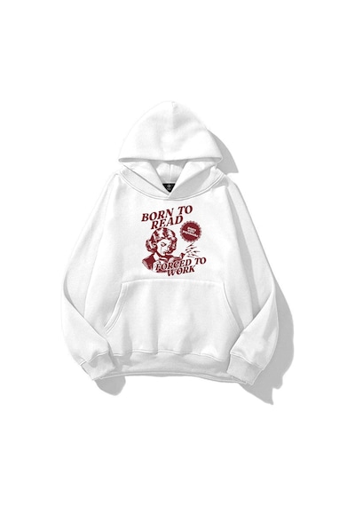 Startmore Kadın Born To Read Sweatshirt Beyaz Beyaz