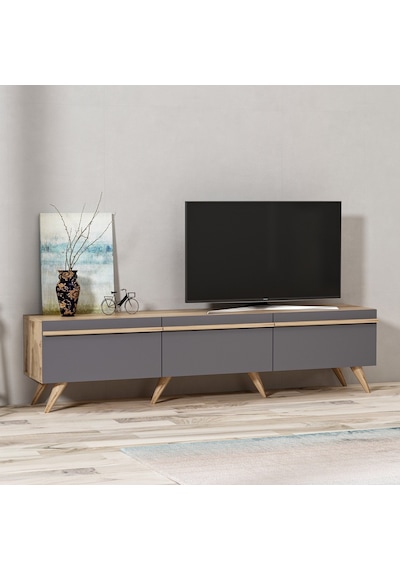 Bmdekor Tv Sehpası Asil Antrasit Meşe 180 Cm