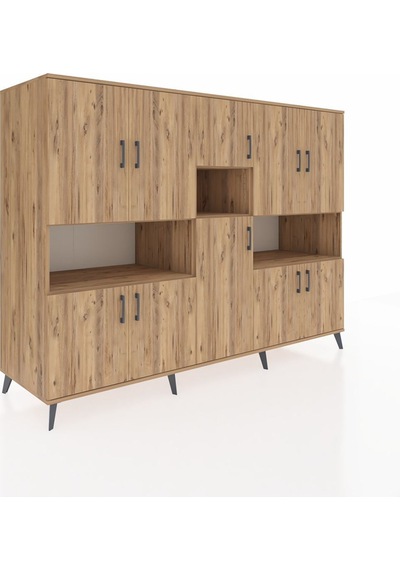 Kronos Dolap 14 Raflı 10 Kapaklı 220x59x163 Çam-çam Atlas Çam - Atlas Çam