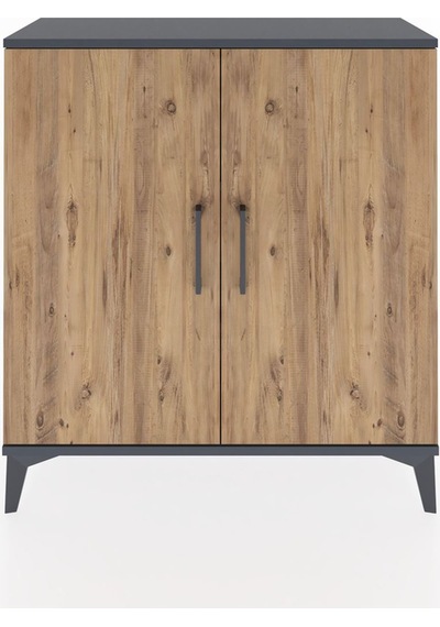 Arges Şifonyer 2 Raflı 2 Kapaklı 88x30x96 Antrasit-çam Antrasit
