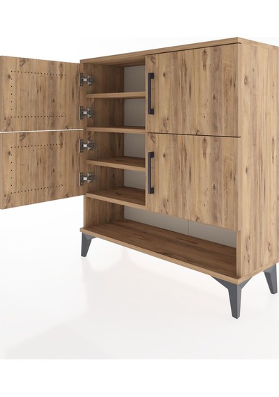 Arges Şifonyer 4 Raflı 4 Kapaklı 88x30x96 Çam-çam Çam
