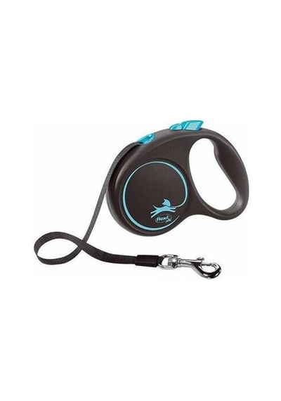 Black Design Otomatik Şerit Köpek Gezdirme Tasması Medum 5 Mt Mavi