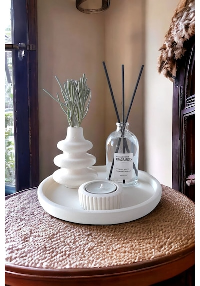 Dekoratif Minyatür Makaron Vazo 100 Ml Fresh Oda Kokusu Set Tealight Mum Dahil Değildir