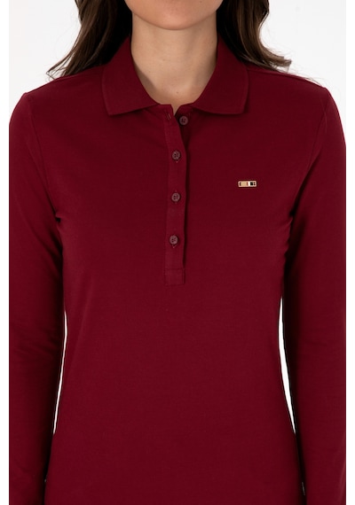 U.S. Polo Assn. Kadın Bordo Basic Polo Yaka Sweatshırt 50313593-VR014