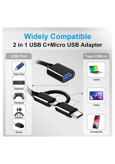 Tüm Cihazlar Akıllı Telefon Tablet Çoklayıcı 3'ü 1 Arada Otg Adaptör Usb 3.0+type-c + Micro Usb Hub