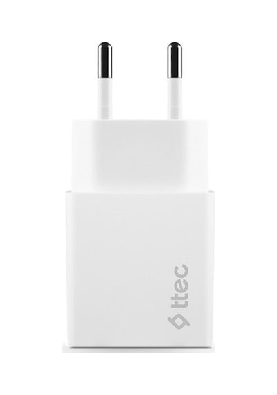 Ttec 2SCS21DB Ttec Smartcharger Duo 2.4A Seyahat Sarj Aleti Cift Usb+ Lightning ve Micro USB Kablo Beyaz