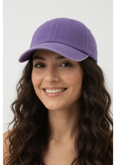 Mollycrush Unisex Mor Yıkamalı Kot Beyzbol Şapkası Ayarlanabilir Outdoor Spor Kep Mor