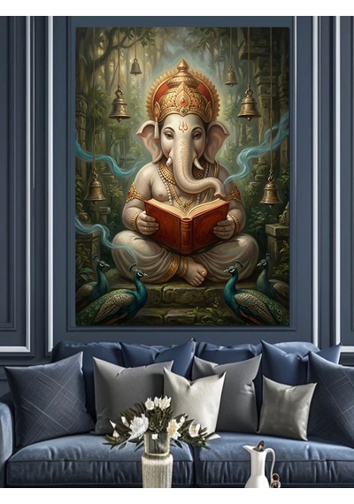 Kitap Okuyan Küçük Fil Adam Dekoratif Kanvas - Mdf Ahşap Tablo