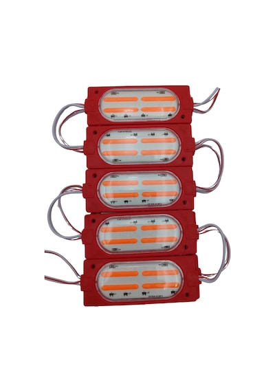 12 Volt Cob Ledli Animasyonlu Kırmızı Çakar Modül 5 Adet
