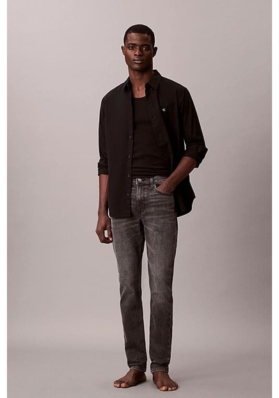 Calvin Klein Erkek Slim Taper Hearst Dar Paça Jean Pantolon - Gri Hearst Grey