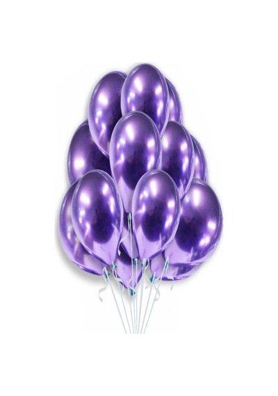 5 Ad Mor Renkli Parlak Krom Metalik Aynalı Balon