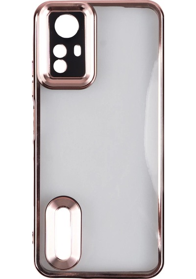 Xiaomi Redmi Note 12s Kılıf Kamera Korumalı Logo Gösteren Zore Omega Kapak Rose Gold