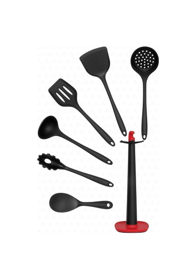 Claris Standlı 7 Parça Spatula Set Siyah Diğer