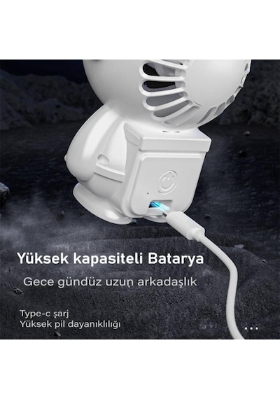 Polham 1500mah Şarjlı Rgb Işıklı Taşınabilir Süper Hızlı Serinletici Vantilatör, Masaüstü El Fanı