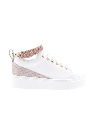 Dgn Es851-23y Kadin Kalin Taban Halhal Detayli Silver Taşli Sneakers Ayakkabi ES851-2007-R0198 Beyaz