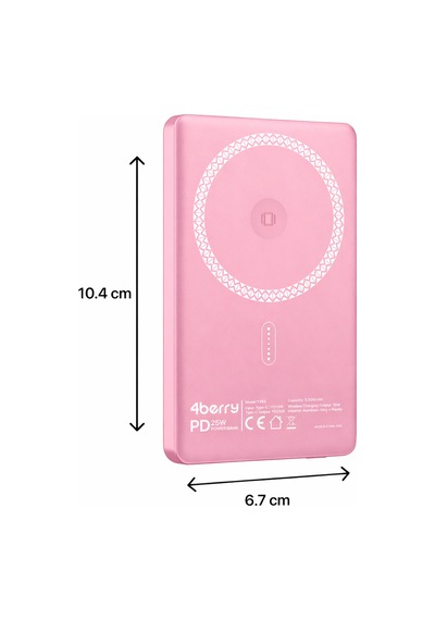 Y353s Powerbank 5.000 Mah Magnetıc Wıreless Pembe