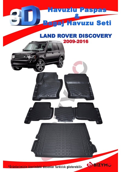 Land Rover Discovery 4 2009-2016 Havuzlu Paspas Ve Bagaj Seti Biz Siyah