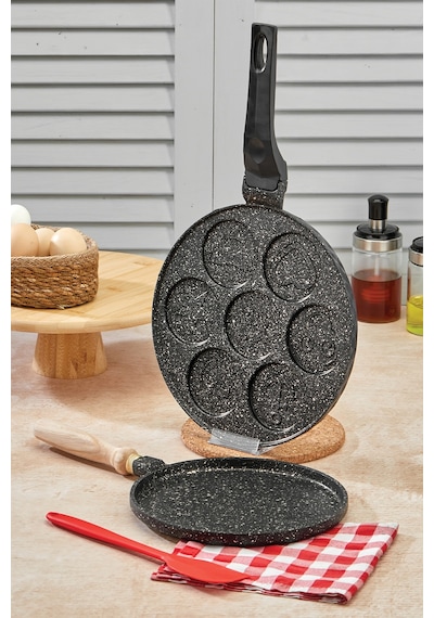 Polochef Granit Gözleme Ve Pankek Tavası Set Siyah