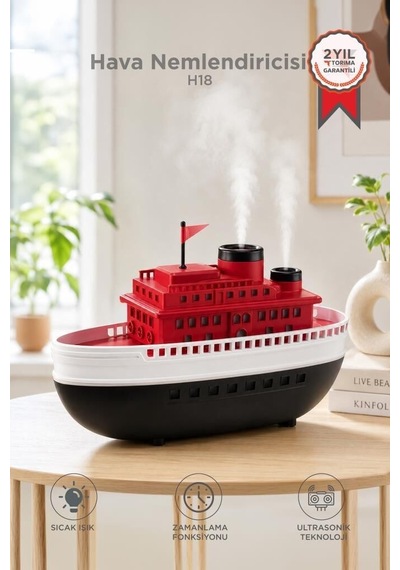 Özel Seri Hava Nemlendiricisi 300 Ml H18 Kırmızı Masa Süsü Okuma Alanı Işıklı Eşya