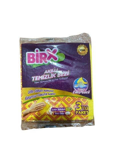 Birx Akıllı Temizlik Bezi Sarı 36 x 36 CM 3'lü