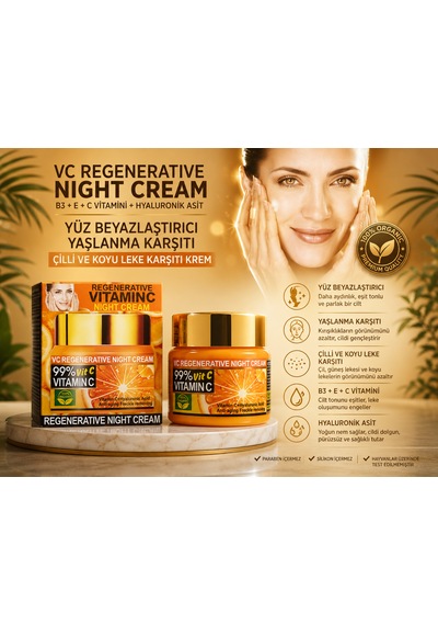 B3 + C Vitamini Beyazlatıcı Hyaluronik Asit Beyazlatıcı Yaşlanma Karşıtı Çill Koyu Leke Krşıtı Krem 50 Ml