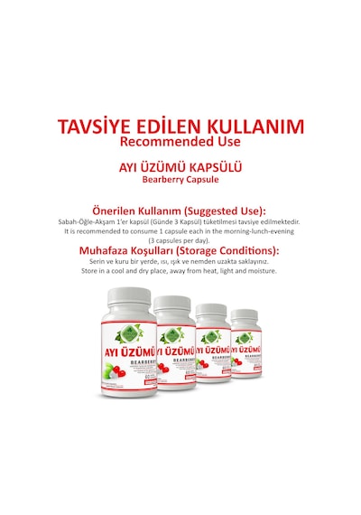 Gökçek Şifa Ayı Üzümü (Bearberry Capsule) 60 Kapsül