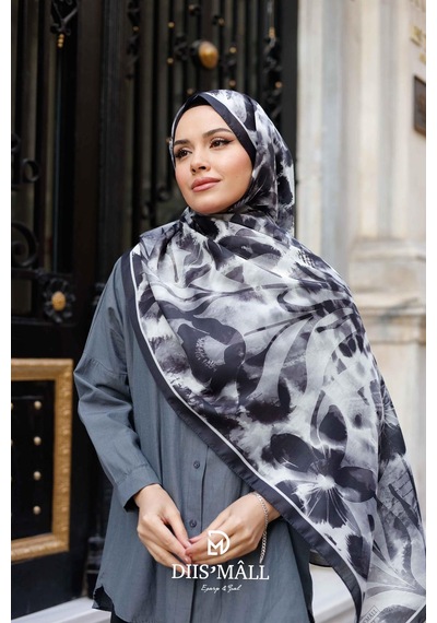 Mimiyum Sarmaşık Leopar Şal Siyah