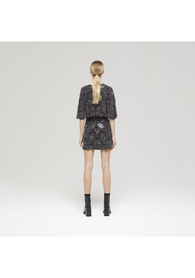The Kooples Kadın Desenli Siyah Elbise