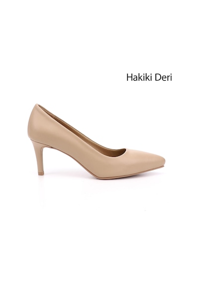 Gönderi(R) Gönderi R Sivri Burun İnce Topuklu Hakiki Deri Stiletto Nude