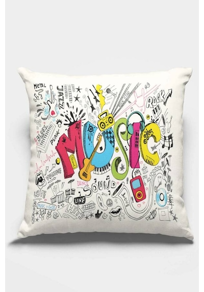 Çok Renkli Pop Art Çift Taraflı Yastık Kırlent Kılıfı Krl030n11