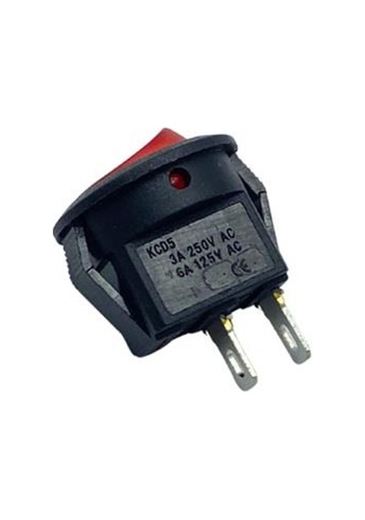 Tuşlu Anahtar Mını Yuvarlak Kırmızı Işıksız 2 Fiş On-off 3a 250v / 6a 125v Ac 16 Mm Kcd5