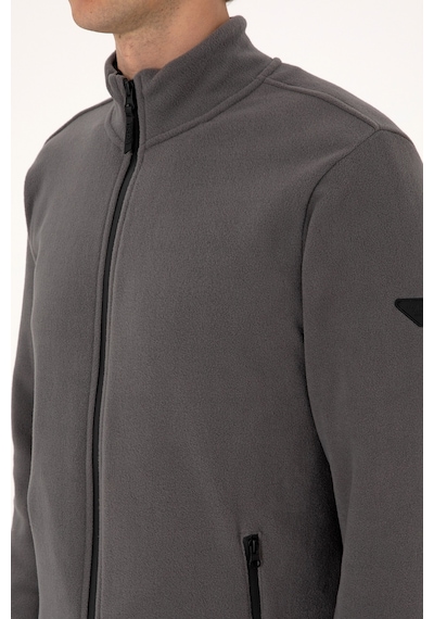 U.S. Polo Assn. Erkek Regular Fit Gri Polar Örme Hırka 50313779-VR024