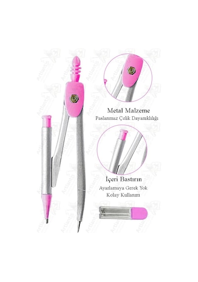 Unicorn Cetvel Takımı 30 Cm 1 Paket Metal Pergel Cetvel Gönye İletki Şeffaf Çizim Takımı Pergelli Çizim Seti 4 Parça Çok Renkli