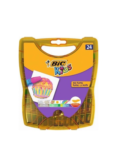 Bic Oil Pastel Plastik Kutu Pastel Boya 24'lü