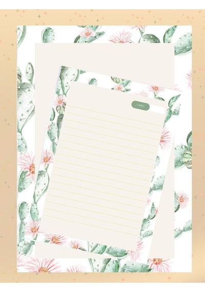 Kaktüslü Not Defteri Setimiz A4-a5-boyutunda Bloknot -notepad Okul Çok Renkli