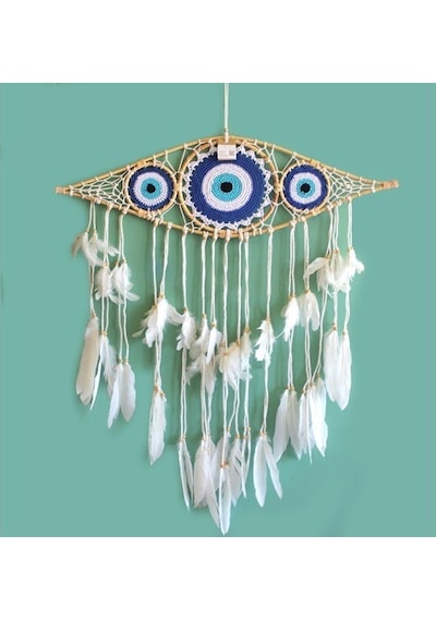 Rüya Kapanı Dream Catcher Göz Tasarımı Model 4 Çok Renkli