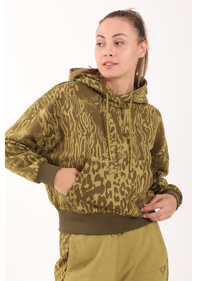 Maraton Sportswear Oversize Kadın Kapşonlu Uzun Kol Basic Yeşil Sweatshirt 21423-yeşil Yeşil