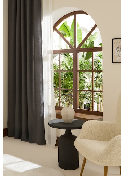 Kaşmir Home Perla Keten Fon Perde Antrasit 150x270 Cm Antrasit