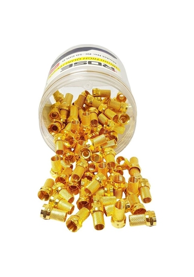Rose Rc-50 Rg6 Gold F Konnektör 18mm - Kutulu 100adet Rose