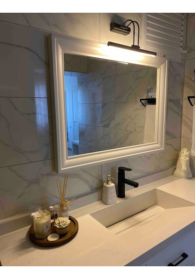 Siyah Kasa Gün Işığı Banyo Duvar Tablo Aydınlatması Flüt Aplik 6w Siyah