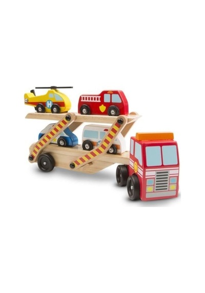 Melissa&Doug Ahşap Acil Yardım Araçları Taşıyıcı Tır