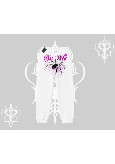 Beyaz Lastikli Eşofman Altı Autumn Spider Beyaz